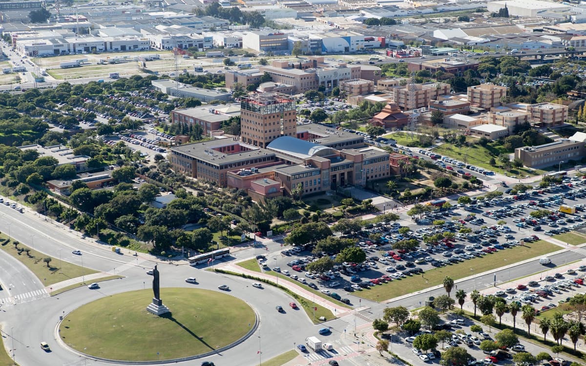 Vista aérea del campus universitario de Teatinos, en Málaga